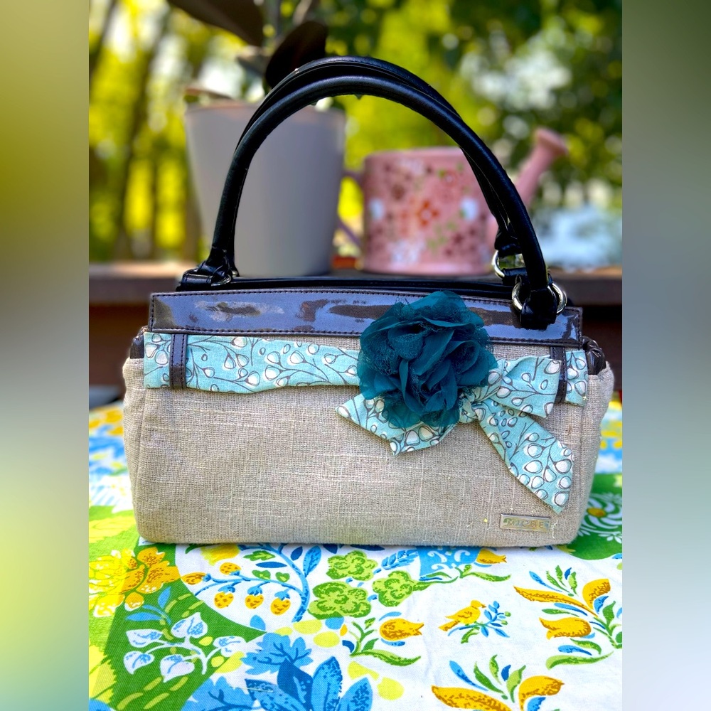 MICHE-Tan Canvas Slip over cover/Clutch